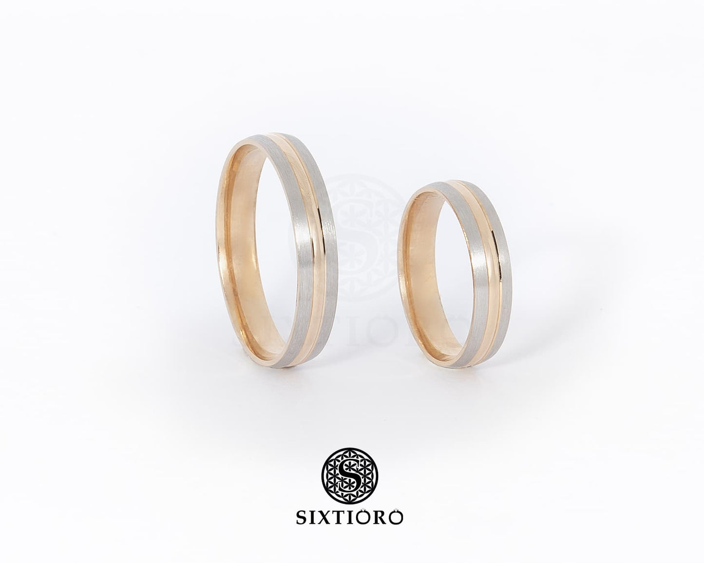 Argollas solidas en oro rosado 4mm 14k